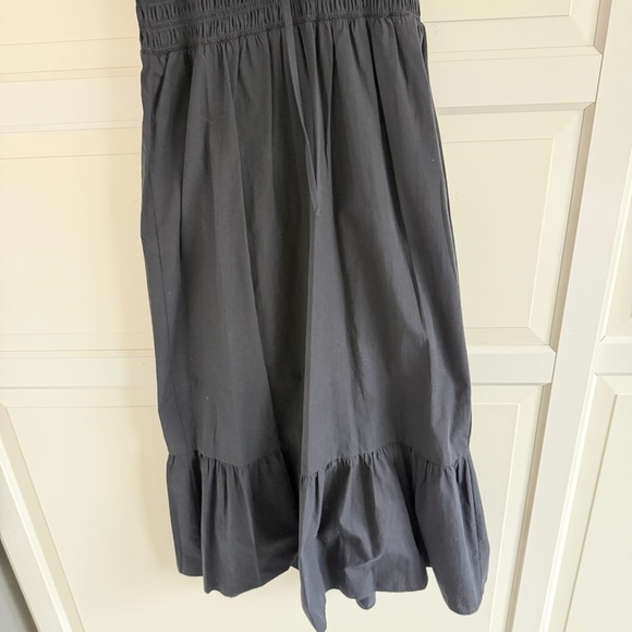 NEW Topshop Black Cotton V-neck Ruffle Midi Dress Size 6 - 23052 - Picture 8 of 13